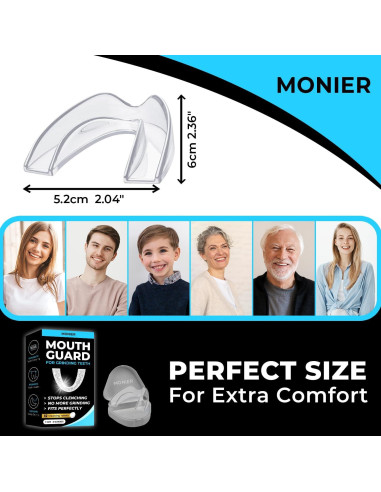 Protector Bucal Nocturno MONIER para Rechinar Dientes - 4 Unidades
