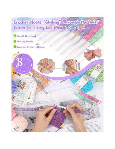 Juego de Ganchillos Coopay 8 Piezas 2.5mm a 6mm Ergonómicos