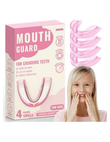 Paquete de 4 Protectores Bucales Mictaning Rosa para Niños