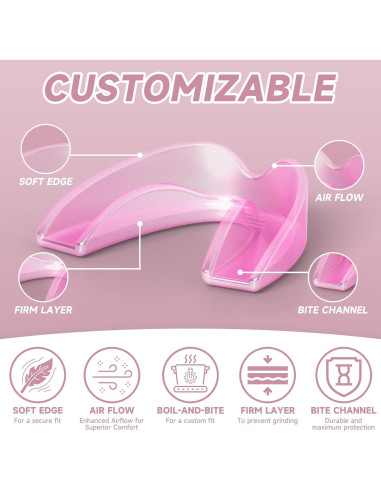 Paquete de 4 Protectores Bucales Mictaning Rosa para Niños