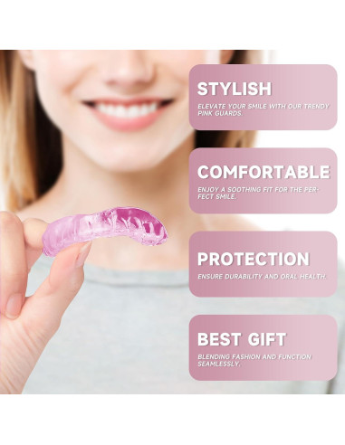 Paquete de 4 Protectores Bucales Mictaning Rosa para Niños