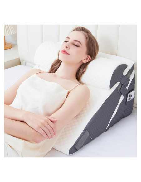 Cojín en cuña Hogrance 60x17 cm viscoelástico gris oscuro