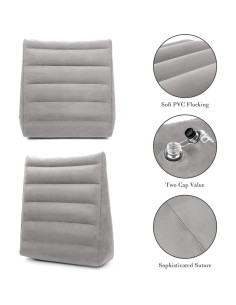 Cojín Inflable en Cuña USHMA Gris Claro para Viaje 2