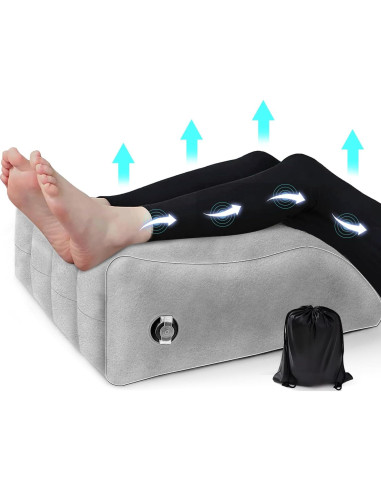 Almohada Inflable de Cuña LuxoCare para Piernas - Gris