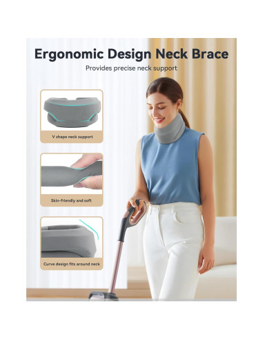 Collar Cervical BETOVIN Mediana 32-40 cm Soporte Cuello Gris