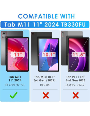 Funda de Silicona DETUOSI para Lenovo Tab M11 11" Azul