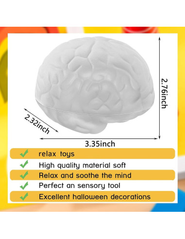 Juego de Juguetes Antiestrés Hungdao 2 Piezas Corazón y Cerebro