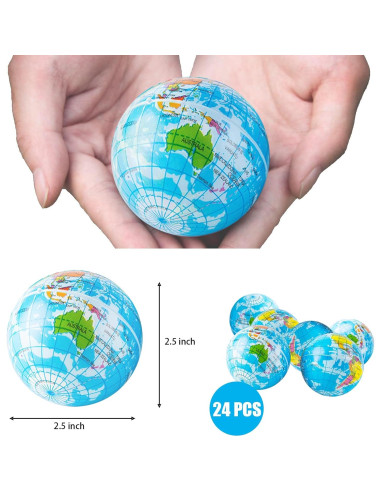 24 Pelotas de Squeeze Globo Jizvxe 6.35 cm Alivio Estrés