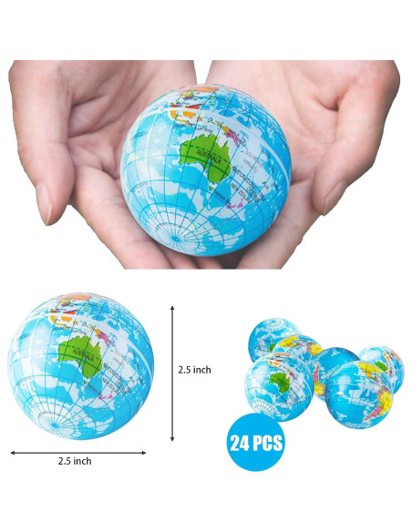 24 Pelotas de Squeeze Globo Jizvxe 6.35 cm Alivio Estrés