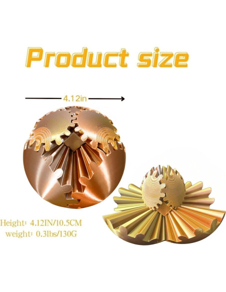 Bola de Engranaje Antiestrés ULTHOOL 10,67 cm Oro Rosa