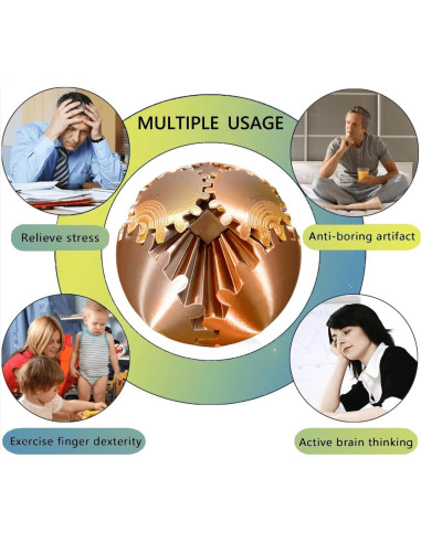 Bola de Engranaje Antiestrés ULTHOOL 10,67 cm Oro Rosa