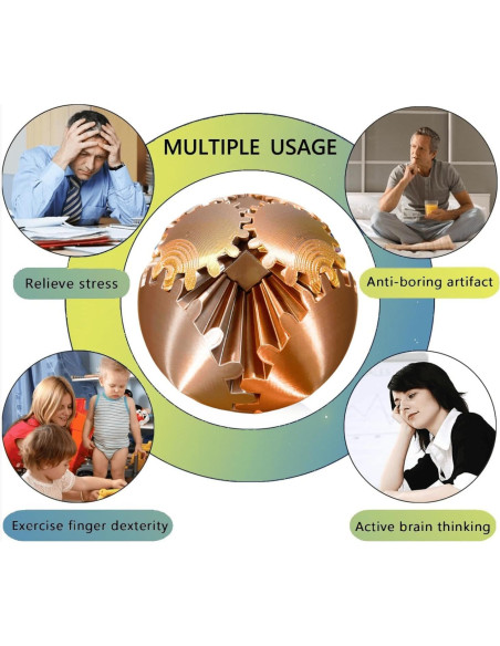 Bola de Engranaje Antiestrés ULTHOOL 10,67 cm Oro Rosa