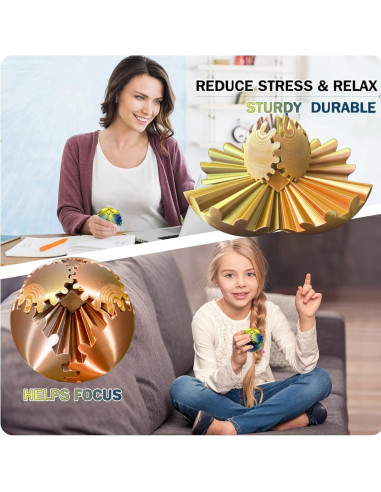 Bola de Engranaje Antiestrés ULTHOOL 10,67 cm Oro Rosa