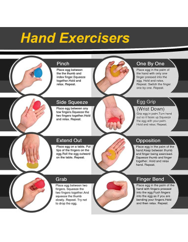 Bolas de Squeeze GAZATO para Terapia de Mano - 5 Resistencias