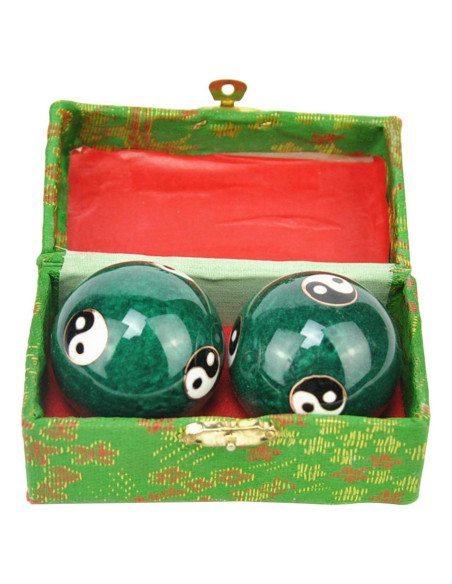 Bolas Baoding Xiaokeis 2 Pcs Verde Tai Ji para Alivio Estrés