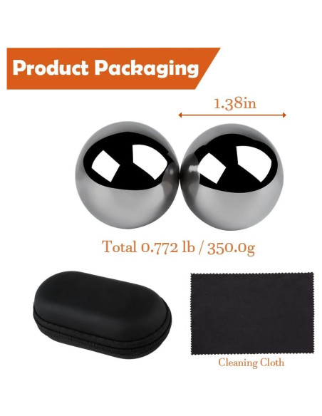 Bolas Baoding Phaicoilo para Mano 3.51 cm Acero Inoxidable