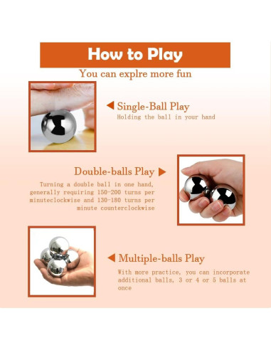 Bolas Baoding Phaicoilo para Mano 3.51 cm Acero Inoxidable