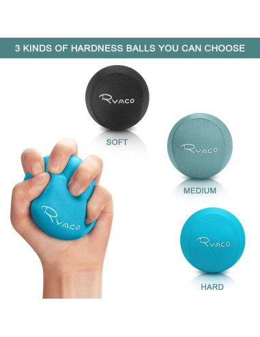 Set de 3 Pelotas de Estrés Ryaco - Gel Suave y Duro
