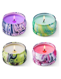 Juego de 4 Velas Aromáticas HITHYS Cera de Soja 70g