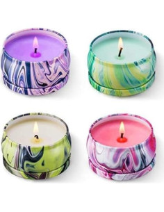 Juego de 4 Velas Aromáticas HITHYS Cera de Soja 70g 2