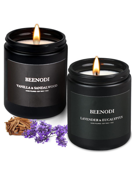 Vela Aromática BEENODI 2 Pzas Lavanda Eucalipto 212g