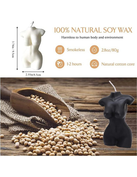 2 Velas Aromáticas de Cuerpo Femenino NatureMan 9.5 cm