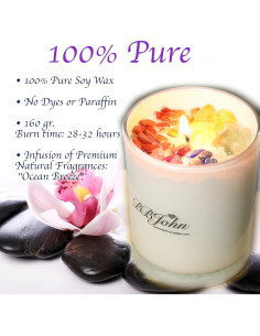 Vela de Cristal Chakra BBJohn - Cera de Soja Natural 7 Chakras 2