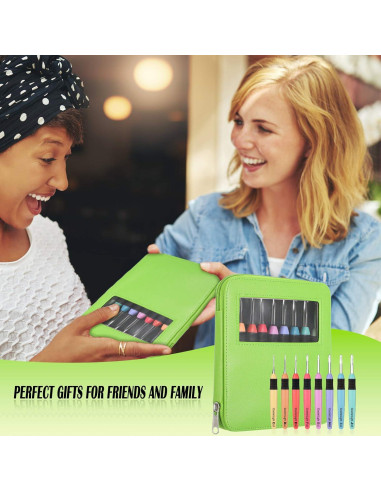 Juego de 9 ganchos de crochet Chuangdi con luz LED 2.5-6.5 mm