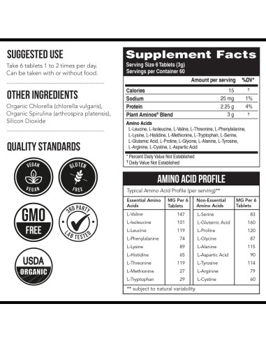 Aminos de Planta Triquetra Health 360 Tabletas Veganas