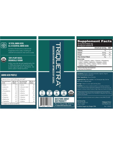 Aminos de Planta Triquetra Health 360 Tabletas Veganas