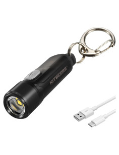Linterna de Llavero Nitecore Tiki LE 300 Lúmenes USB-C Luz Roja y Azul