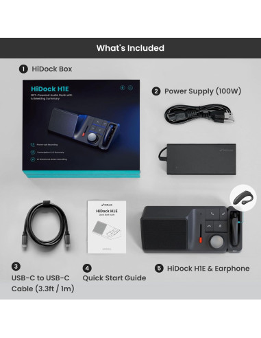 Estación de Acoplamiento USB-C HiDock H1E 8-en-1 4K 83W