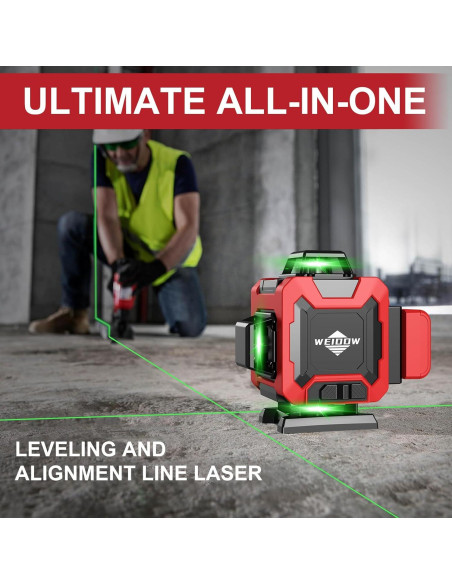 Nivel Láser 360 Autonivelante WEIDDW 4D con Trípode