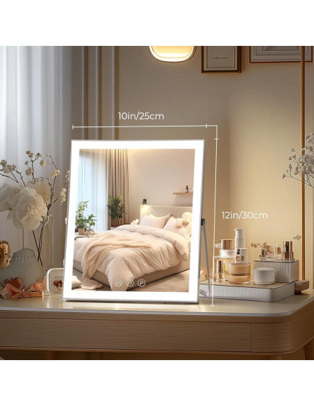 Espejo de Maquillaje Iluminado Homtang 30x25 cm 3 Modos