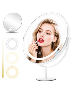 Espejo de Maquillaje Kcavvi 33cm con Luces LED y 10x