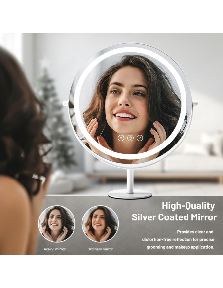 Espejo de Maquillaje Kcavvi 33cm con Luces LED y 10x