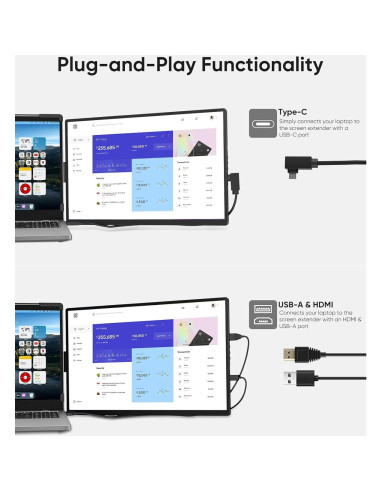 Extensor de Pantalla Dopesplay 14" FHD 1200P IPS para Laptop