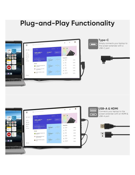 Extensor de Pantalla Dopesplay 14" FHD 1200P IPS para Laptop
