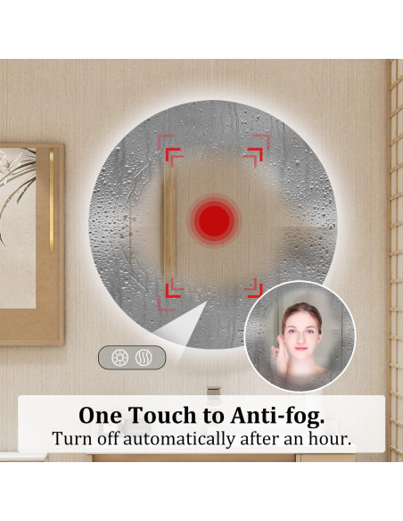 Espejo de Baño LED BuLife 71 cm Redondo Antivaho
