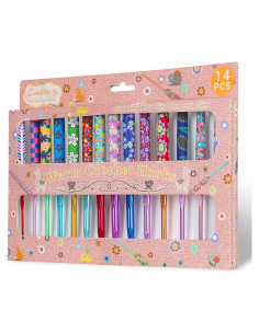 Juego de Ganchillos de Crochet Coopay 14 Piezas 2mm a 10mm