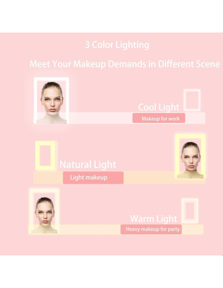 Espejo de Maquillaje MIOBLUE Recargable 10X LED 19x25 cm