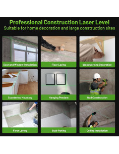 Nivel Láser Autonivelante Huepar P04CG 4D Verde 16 Líneas 2