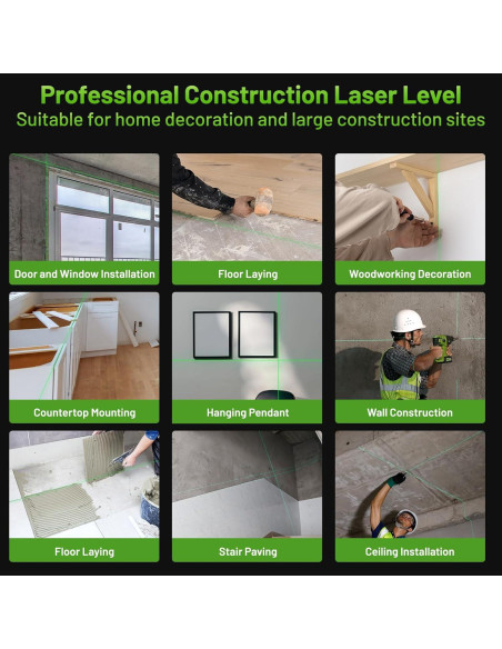 Nivel Láser Autonivelante Huepar P04CG 4D Verde 16 Líneas