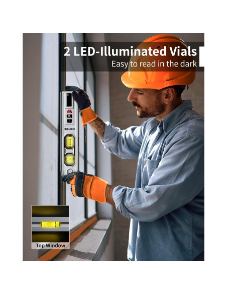 Nivel de Espiritu 3-en-1 Firecore con Medidor Laser 20m