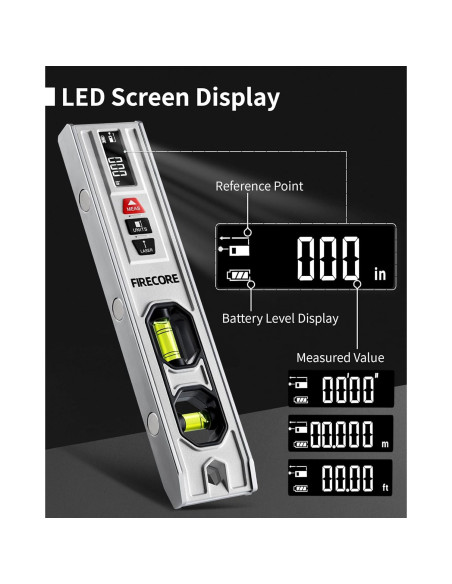 Nivel de Espiritu 3-en-1 Firecore con Medidor Laser 20m