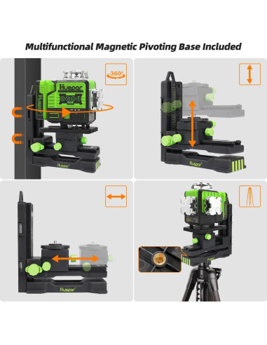 Nivel Láser Autonivelante Huepar P04CG 4D Verde 16 Líneas