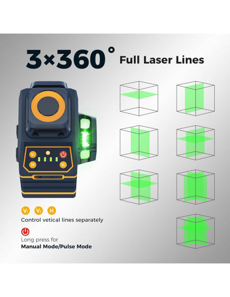 Nivel láser CIGMAN CM-701SE 3x360 Autonivelante 30m