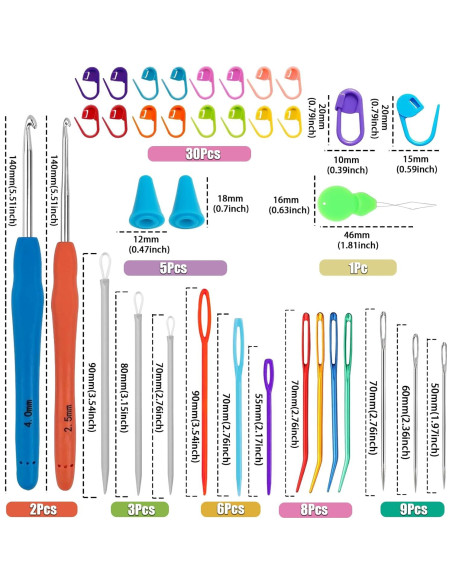 Juego de Agujas de Hilo EuTengHao 65Pcs con Caja de Almacenamiento