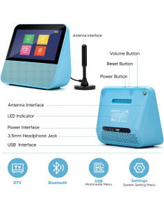 Televisor Portátil BlueFire 7" HD 1080P Táctil Bluetooth 2