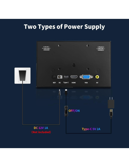 Monitor Mini 7" CUQI EM713 HD 1024x600 con Altavoces Integrados